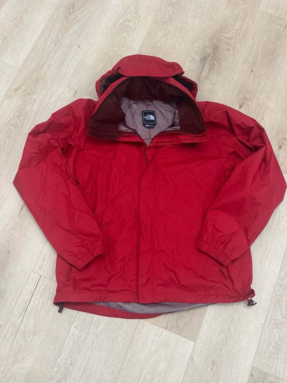 The North Face DryVent Rain Jacket Size L Red Hooded Waterproof